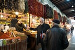 Mustafa Bayram walks through a market in Gaziantep, looking at and talking about the different foods and ingredients sold the city.