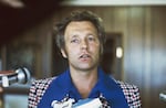 Stunt motorcyclist Evel Knievel is seen, 1974. Knievel started his motorcycle daredevil career while working at a Honda dealership in Moses Lake, Wash. That’s where he came up with the idea to jump a motorcycle over rattlesnakes and mountain lions as a way to sell more bikes.