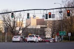 Interstate 5 runs through the Rose Quarter in Portland, Oregon, Thursday, Dec. 7, 2017.