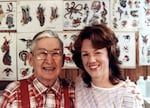 Portland tattooer Mary Jane Haake with her mentor, Bert Grimm.
