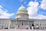 The U.S. Capitol is seen, Thursday, Oct. 2, 2025, on the second day of federal government shutdown in Washington.