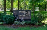 Portland State University sign, file photo. 