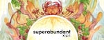 Botanical illustration with the word superabundant in the center