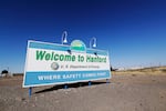 FILE - A sign at the Hanford Nuclear Reservation is posted near Richland, Wash., on Aug. 14, 2019.