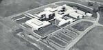 An aerial view of Dammasch State Hospital in Wilsonville, 1960. The facility had 460 beds and accepted patients in March of 1961. 