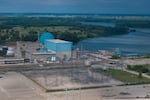 An aerial view shows Constellation's Clinton Clean Energy Center’s single nuclear reactor power plant in Illinois. Meta recently signed a 20-year power purchase agreement with Constellation for the output from the plant.