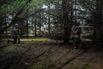 Noah Wenger and Andrew Pollmann play AirSoft at Action Acres AirSoft on March 23, 2019, in Canby, Ore.