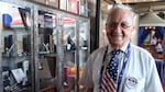 Bruno Carnovale, an 89-year-old World War II veteran, visits the Republican National Convention marketplace in Cleveland, July 20, 2016.