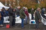 People observed Veterans' Day  at the ceremony on the capitol mall in Salem, Nov 11, 2023