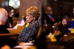 State Sen. Jackie Winters, R-Salem, in the Oregon Senate on Monday, Jan. 14, 2019, in Salem, Ore. Winters championed a bill to offer leniency to juvenile offenders.