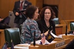 Val Hoyle, right, during her time as an Oregon state lawmaker.