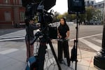MS NOW White House reporter Akayla Gardner reported on Saturday near the White House complex after being denied entry following President Trump's ban on CNN, MS NOW and Politico.