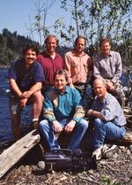 Steve Amen with the "Oregon Field Guide" crew in the 1990s
