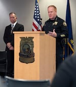 Portland Police Chief Bob Day speaks to reporters at the press conference on Sept. 9, 2026. 