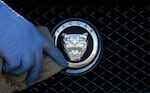 FILE - A worker polishes a Jaguar logo on a car at a Jaguar dealer in London, Wednesday, Sept. 28, 2016.