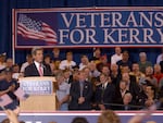 Senator John Kerry, D-Mass., speaks at a rally to roll out his Veterans for Kerry campaign on June 4, 2004, in Minneapolis while running for president. 