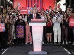 Labour Leader Keir Starmer celebrates winning the 2024 general election with a speech at Tate Modern in London on Friday.