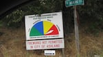 A sign alerting residents of fire danger levels in Ashland. This photo was taken August 3, 2013.