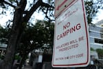 No camping sign