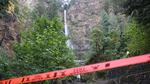 Multnomah Falls closed off by "killer trees" tape on Sept. 14, 2017.