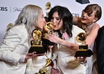 Taylor Swift poses with Julien Baker, Phoebe Bridgers and Lucy Dacus of boygenius after the 66th annual Grammy Awards.