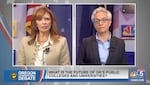 Republican state Sen. Christine Drazan (left) and Democratic Gov. Tina Kotek (right) pictured in a screenshot from the KOBI5 livestream of a Oct. 7, 2026 debate in Medford.