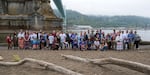 Over five dozen community members pose for their portrait at Cathedral Park on Sept. 8, 2024 during the Water Ceremony.