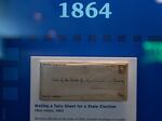 An envelope used during the 1864 election to mail a sheet tallying the votes of Civil War soldiers from Ohio’s Highland County at a Union Army field hospital in Georgia