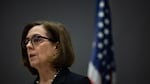 Oregon Gov. Kate Brown speaks at a press conference to address the coronavirus pandemic in Portland, Ore., Friday, March 20, 2020.