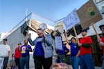 A rally on the front steps of the Oregon State Capitol, Aug. 29, 2025, where ODOT employees represented by SEIU Local 503 called on legislators to pass a transportation package.