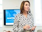 Bend Chamber of Commerce CEO Katy Brooks meets with business leaders and elected officials about child care shortages at OSU-Cascades, Sept. 26, 2019.