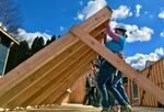 Habitat for Humanity Portland Region volunteers help frame homes in Portland's Cully neighborhood.