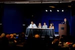 A panel of activists and government officials in the Dearborn community at the Arab-American Museum on Thursday in Dearborn, Mich.