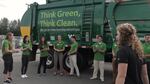 Waste Management interns gather for a brief meeting at the Auburn Waste Management facility before heading out to the complexes they will be canvassing.