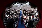 Barack H. Obama arrives to his inauguration as the 44th President of the United States of America at the Capitol Jan. 20, 2009, in Washington, D.C.