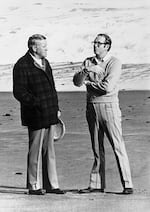 Gov. Tom McCall (left) and State Treasurer Bob Straub, pictured at an undisclosed location on the Oregon Coast in this undated photo, were leading figures in the effort to protect Oregon's beaches.