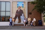 A two-story mural of George Washington, the African-American founder of Centralia, Washington.