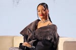 Rihanna speaks during the Super Bowl LVII Pregame & Apple Music Halftime Show press conference at Phoenix Convention Center on February 09, 2023 in Phoenix, Arizona.