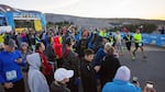 Runners take off down the mountain for the first leg of Hood To Coast.