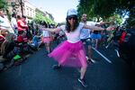 Hundreds gathered in downtown Portland on June 14, 2015 to celebrate Pride Northwest, an annual parade to promote gay and lesbian activism.
