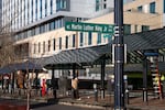 The corner of Northeast Martin Luther King Jr. Street Boulevard and Holladay Street in  Portland, Oregon on Thursday, Jan. 15, 2026.