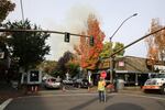 Streets in Northwest Portland were shut down near the site of a powerful gas explosion, Oct. 19, 2016.