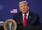 President Trump speaks at an event Wednesday in Carlisle, Pa.