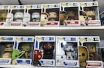 Funko Pop Star Wars action figures line the shelves at Meltdown Comics and Collectibles in Los Angeles in 2015.