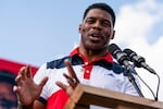 Georgia Republican Senate candidate Herschel Walker speaks at a campaign event in Carrollton in October.