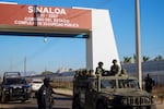 Mexican military and police are seen patroling in Culiacan, Sinaloa state, Mexico, on Jan. 6, 2023.