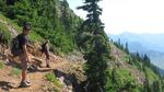 Hikers on the PCT in the Plum Creek checkerboard, south of Snoqualmie Pass. The Forest Service has allocated funding to buy private land along the trail here.  