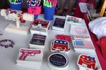 Stickers and bracelets for sale inside the Quicken Loans Arena during the Republican National Convention in Cleveland, July 20, 2016.