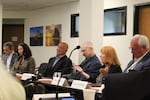 Rep. Susan McLain, D-Forest Grove, alongside a panel of lawmakers, addresses Gov. Tina Kotek’s “Rebuilding Our Transportation Vision Workgroup” at the Association of Oregon Counties office in Salem, Ore., on Tuesday, July 7, 2026.