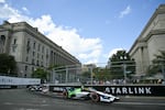 Brazilian driver #4 Caio Collet races during the IndyCar Freedom 250 Grand Prix.